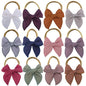 Sugarmelon Linen Bow Nylon Headband for Baby Newborn Infant Toddler Hair Bow Elastic Bands for Baby Girls Little Kids Headbands (Linen Fable bow 3'')