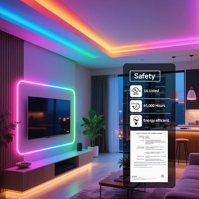 BTF-LIGHTING WS2815 (Upgraded WS2812B) LED Strip Light,UL Listed,3.2FT 144 LED/Pixels,Flexible Chasing RGB,Dual Signal Individually Addressable,5050SMD,3M Tape,DC12V IP65(No Adapter or Controller)