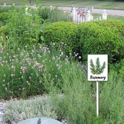 FemiaD Plant Label Signs Planted Herb Garden Markers Waterproof Aluminum Plant Stake Tags Rosemary Sign for Nursery Indoor Outdoor Garden Decoration 7x8.8inch