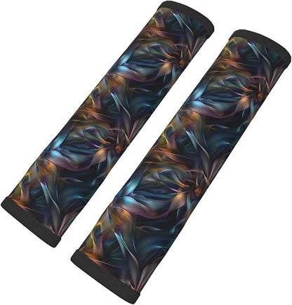 Soft Seatbelt Cover for Car Truck SUV Airplane Abstract Floral Flowers Seat Belt Shoulder Pad Cushion Mandala Boho Vintage Seatbelt Straps Neck Cushion Protector for Carmera Backpack 2 Pack