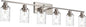 MELUCEE 6-Light Bathroom Vanity Light Brushed Nickel Finish with Clear Hammered Glass Shade, Industrial Wall Light Fixtures for Bath Mirror Bedroom Dressing Table (Patent No.: US D963914 S)
