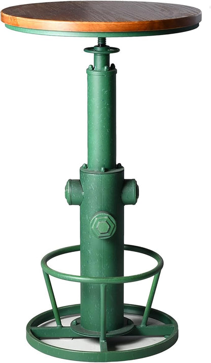 Topower Industrial Bar Table 38.58-48.43" Adjustable Pub Table Kitchen Dining Coffee Bistro Table Antique Green