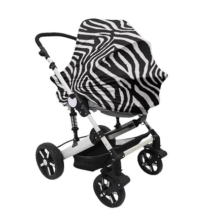 Forchrinse Zebra Stripes Baby Car Seat Canopy for Boys Girls-Soft Nursing Breastfeeding Cover Multi-use Stroller Cover Washable