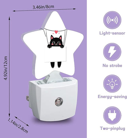 Night Light,Black Cat Night Lights Plug into Wall Decorations for Bedroom Bathroom,Dusk to Dawn Sensor Kitchen Hallway Stairs Energy Efficient Desk Lamp