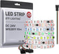 BTF-LIGHTING WS2811 DC24V 32FT Addressable RGB LED Strip 600LEDs 100Pixels Dream Color White PCB IP30 Non-Waterproof Works with Arduino/Respberry/etc Prevent Voltage Droping(No Adapter or Controller)