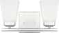 HomePlace Lighting 114421PN-334 Baxley Modern Soft White Glass Bathroom Vanity Wall Light, 2-Light 200 Total Watts, 7" H x 13" W, Polished Nickel