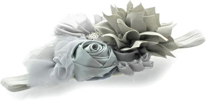 My Lello Shabby Fabric Flower Cluster Headbands Baby - Girls - Toddler Stretchy Elastic