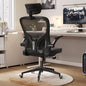 Ergonomic Office Chair, High-Back Mesh Computer Desk Chair with Adjustable Height, Lumbar Support, Flip-Up Armrests,headrest，and Swivel Rolling Design for Home and Office Use