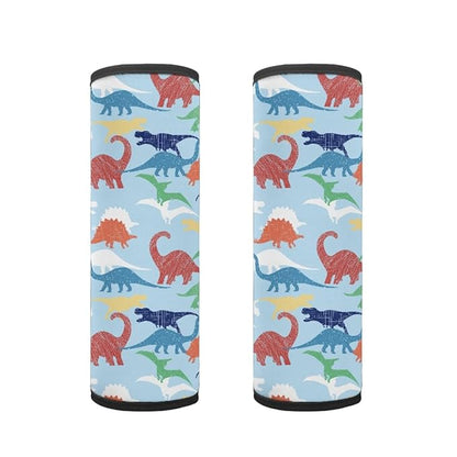 ENLACHIC Baby Car Seat Belt Cover, Cute Dinosaur Print Car Seat Shoulder Strap Pads, Infant Car Seat Cushion Safety Seatbelt Protector for Kids Boys Girls,Blue Dinosaur