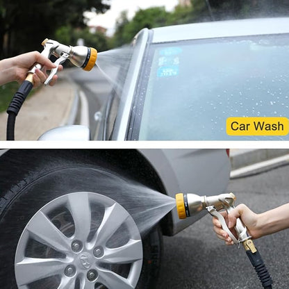 FANHAO Garden Hose Nozzle Sprayer, 100% Heavy Duty Metal Water Hose Sprayer with 7 Spray Patterns, High Pressure Spray Nozzle for Watering Plants & Lawns, Washing Cars & Pets