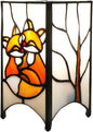Tiffany Lamp Orange Stained Glass Table Lamp Small Foxes Animal Night Light Mini Retro Bedside Table Light for Home Decor Boys Girls Christmas Halloween Gifts