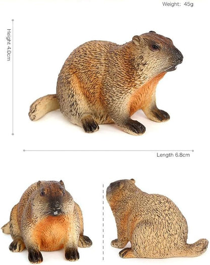 4PCS Groundhog Figurine Groundhog Sculpture Groundhog Model Animal Model Home Decoration Outdoor Garden Statue