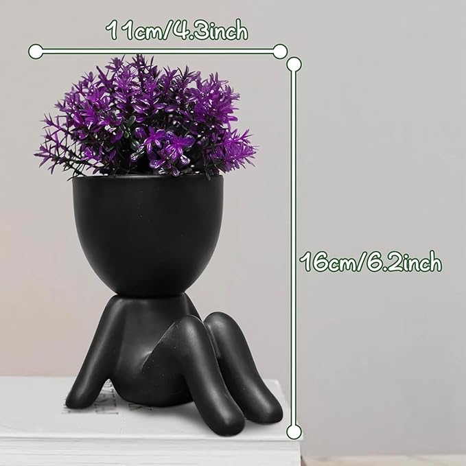 Zerzsy Fake Plants Mini Artificial Greenery Potted Plant for Home Decor Indoor Office Small Fake Plants Decor Cute Faux Succulent Desk Decoration for Office - Set of 1