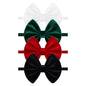 4.5'' 4Pcs Christmas Headband Bow for Baby Girls Velvet Red Hair Bows for Infant Toddler Green Holiday Outfits Black Hair Accessories Baby Headbands