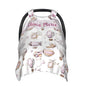 Personalized Baby Car Seat Canopy with Name – Custom Hot Air Balloon Minky Nursing Cover for Girls, Soft Stroller Cover for Infants & Newborns, Carseat Canopy for Breastfeeding