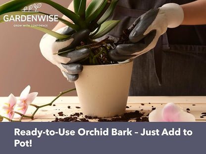 Premium Orchid Bark for Potting Mix – Ready-to-Use Pine Bark for Indoor Plants, Orchid Repotting & Soil Mix Creation, Ideal Orchid Medium (1 Quart)