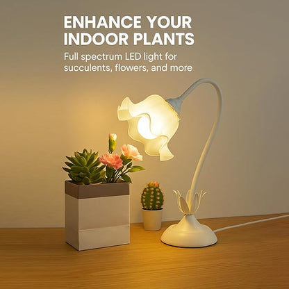 Table Top Grow Light for Indoor Plants – Decorative Desk Plant Light for Succulents Bonsai Cactus, Adjustable Desktop Grow Lights with Base, Cute Office Mini Grow Lamp