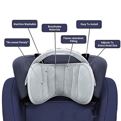 Kids Head Support for Car Seats, U-Shape Children Travel Pillow Cushion Adjustable Comfortable Sleeping Headrest Protective Neck Pillow Travel Accessories Offers Protection Safety for Kids (Grey)