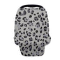 Forchrinse Grey Leopard Print Baby Car Seat Cover Soft Stretchy Breastfeeding Nursing Cover Multi Use Cover for Shopping Cart/High Chair/Stroller