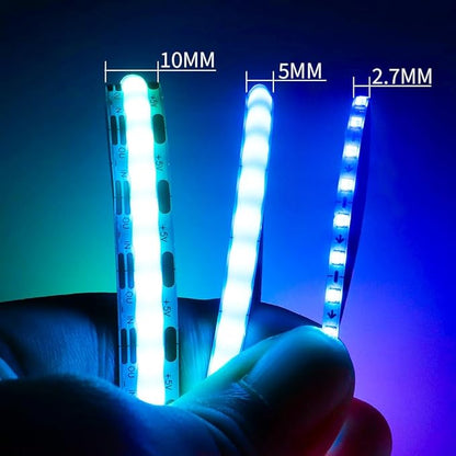 3.2FT WS2812B WS2812 2.7mm Ultra Narrow LED Strip,160LEDs/m Individually Addressable Dream Color Flexible Smart Light Tape for Bedroom,Kitchen,Stage,TV Backlight,DC5V