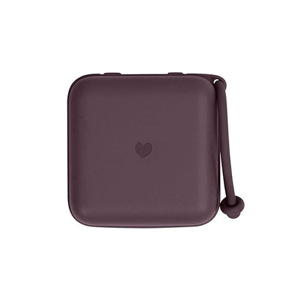 BIBS Pacifier Box with Strap. Pacifier Holder and Steriliser case. 100% BPA Free Food-Grade Material - Plum