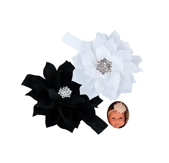 Lovely Girl Baby Headbands hair decorations.(LK1) (Black+White)