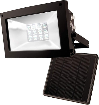 Maxsa 40330-RS 80LM 12 LED Solar-Powered Dusk to Dawn Outdoor Flood Light, 10 Hour Weatherproof and Dark Sky Compatible Cool White Security Light, Black