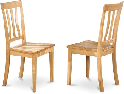 East West Furniture MZAN5-OAK-W 5 Piece Modern Dining Table Set Includes a Rectangle Wooden Table with Dropleaf and 4 Dining Room Chairs, 36x54 Inch, Oak
