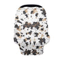 Coldinair Brown Cow Print Baby Car Seat Cover,Soft Breathable Nursing Cover,Multi-use Baby Stroller and Carseat Cover,Breastfeeding Covers