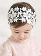 Baby Girls Flower Headbands Cute Kids Christening Headband Soft Lace Hairbands Floral Crown Newborn Infant Toddlers Hair Accessories for Birthday Party Photography(Beige Flowers)