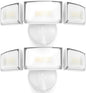 LUTEC 75W 8000 Lumen Floods Light Outdoor, Switch Controlled LED Security Lights with 3 Adjustable Heads, 5000K Daylight, IP65 Waterproof Exterior Flood Light for Garage, Yard, Patio (White) - 2 Pack