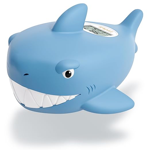 b&h Baby Bath Thermometer - Shark Thermometer for Water Temperature Monitoring, Digital Water & Room Temperature Reader, Safty Toddler Bathtub Floating Toy