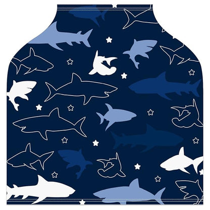 Baby Car Seat Stroller Covers Sharks Nursing Cover Breastfeeding Scarf Soft Breathable Stretchy Infant Car Canopy Coverage Carseat Cover for Boys and Girls Multi Use