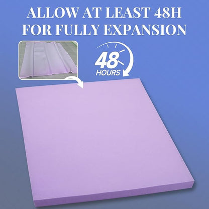 OhGeni Cooling 4 inch Dual Layer Queen Mattress Topper, 2 inch Cooling Gel Memory Foam, 2 inch Down Alternative Pillow Top Pad, Mattresses Cover for Bed, Medium Support, Fits 6”-19” Deep Pocket,Purple