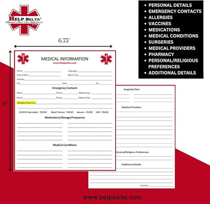 Autism/May Not Respond Medical Alert Seatbelt Cover – Available in Child and Adult Sizes with Emergency Information Pocket and Form by Help Belts in Black