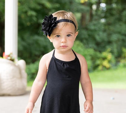 Purple Black Girl Baby Flower Headbands Rhinestone Flower Princess.(FD83) (Purple Black)