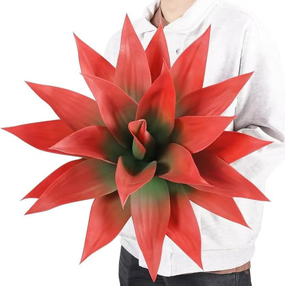 Velener Fall Fake Agave Artificial Plant Outdoor, Red Fake Succulents Plant for Room Decor and Autumn, Unpotted Faux Plants for Outdoor/Indoor Fall Decor, Red, 22 inches, Set of 1