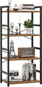 NUMENN 4 Tier Small Bookshelf, Industrial Bookcase Shelf Storage Organizer, Modern Book Shelf for Bedroom, Living Room and Home Office, Vintage