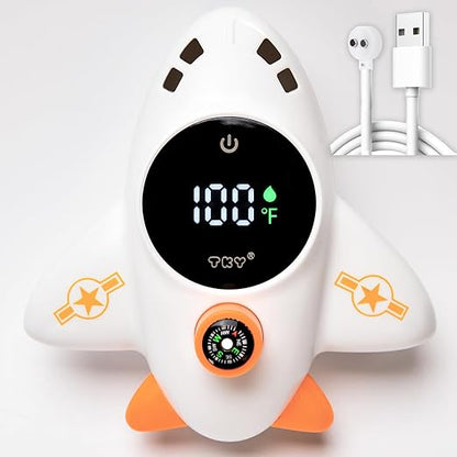 Baby Bath Thermometer - Digital Floating Water Thermometer with LED Display & Color Temperature Alerts, Rechargeable Bath Toy for Infant Bathtub Safety, Newborn Bath Essentials Gift