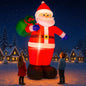 12 Feet Giant Christmas Inflatables Santa Claus Outdoor Decorations, Blow Up Huge Santa Claus with Gift Bag, Built-in Bright LED Lights, Xmas Santa Outside Decor for Holiday Party Yard Garden Lawn