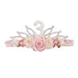 cherrboll Flower Headband Birthday Crown for Girl, Floral Nylon Hairband for 1-3 Years Old Toddler, 3rd Birthday Party Dress Photo Decoration Hair Accessory