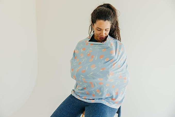 Copper Pearl Multi-Use Cover: Car Seat Covers, Nursing Cover, and Stroller Cover for Sun - Stretchy Fabric, All-Season Use, Stylish Designs, Easy Access for Moms - Clementine