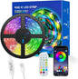 WS2812b Individually Addressable LED Strip 16.4FT 30Pixels/m TV Backlights Bluetooth APP Remote Control Music Sync USB 5V (White PCB IP65, 16.4FT 150LEDS)