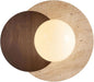 Marble Wall Lamp, Bathroom Vanity Light Fixtures, Wall Mount Lamp, Over Mirror, Stone Wall Sconces, Vintage Wall Light with Wood and Stone Shade, for Porch Workshop Kitchen Living Room