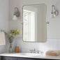 MOON MIRROR Brushed Nickel Pivot Mirror for Bathroom, Tilt Rounded Rectangle Bathroom Vanity, Overall 24.33 x 30 in (Mirror 20x 30 in)