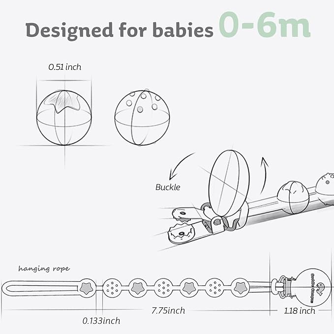 Cuddle Campus Silicone Pacifier Clip Holder with One Piece Design,Soft Flexible Binky Clips with Texture for Baby Boy and Girl Pack of 4
