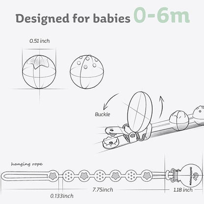 Cuddle Campus Silicone Pacifier Clip Holder with One Piece Design,Soft Flexible Binky Clips with Texture for Baby Boy and Girl Pack of 4