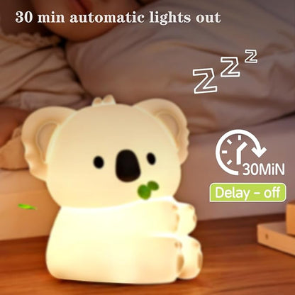 Cute Koala Night Light, LED Squishy Night Lamp, 7 Colors Dimmable Timer Nursery Nightlight for Kids, Rechargeable Touch Lamp, Dorm Decor, Kids Funny Gifts(Koala)