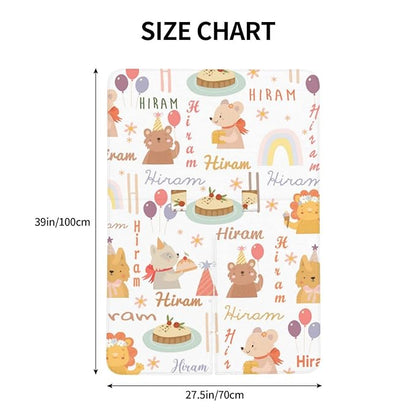 Personalized Baby Car Seat Cover with Name, Customized Cute Animal Peekaboo Opening Car Seat Canopy for Baby Girls Boys, Nursing Covers Breastfeeding Scarf, Stroller Canopies for Newborn Infant