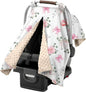 Floral Car Seat Cover Baby Girl, Soft Breathable Infant Car Seat Covers, Girl Baby Car Seat Covers, Skin-Friendly Sunscreen Nursing Stroller Cover 30" x 40"